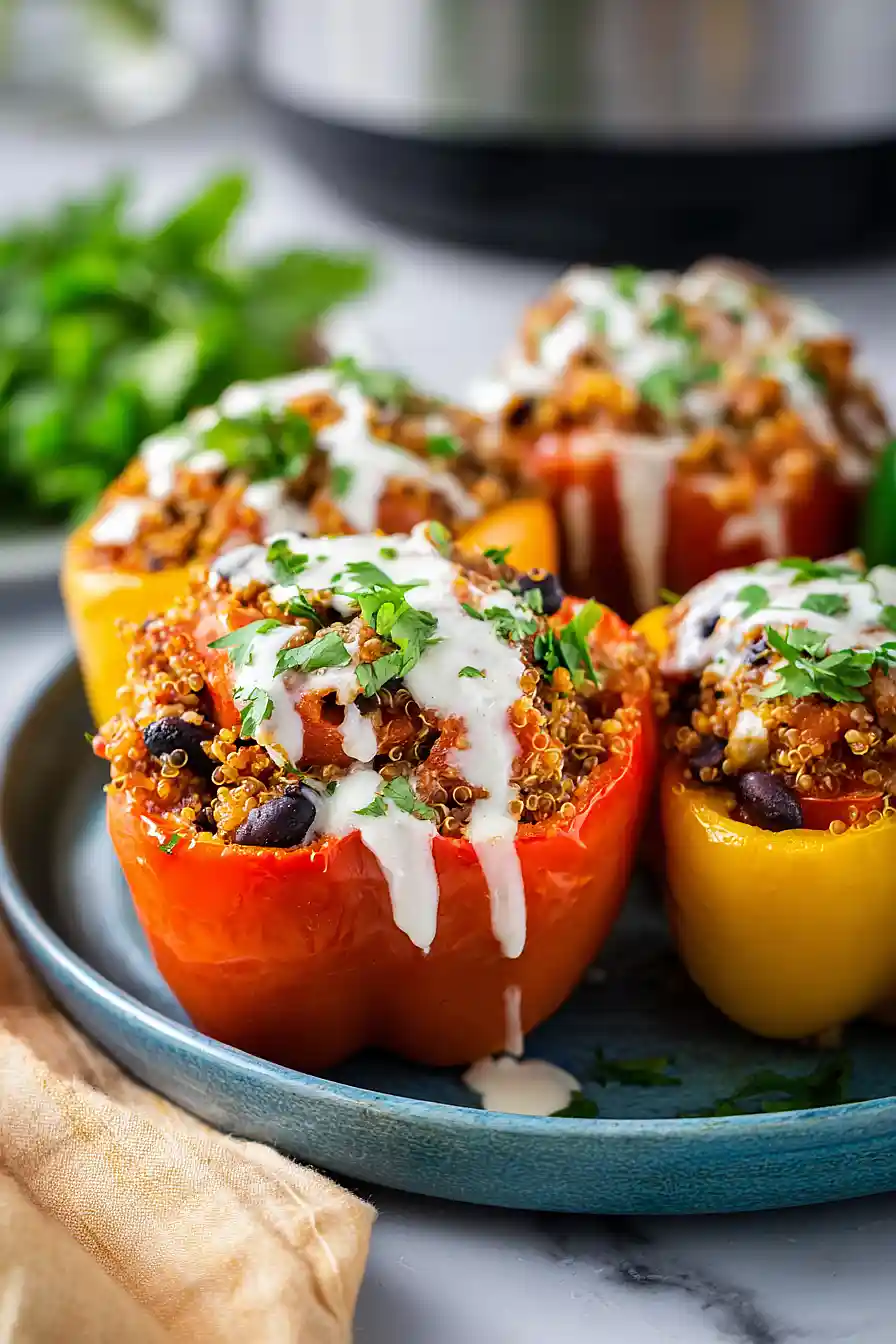 crockpot ground turkey stuffed peppers