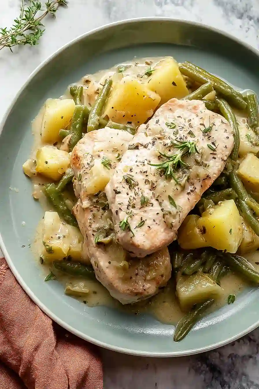 crock pot pork chops with green beans and potatoes