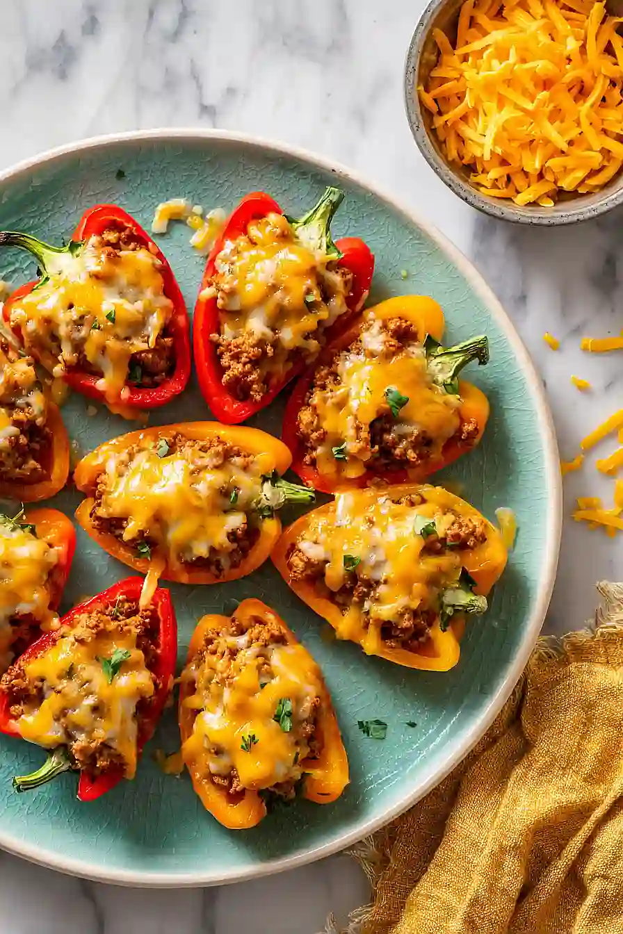 bell pepper nachos with ground turkey