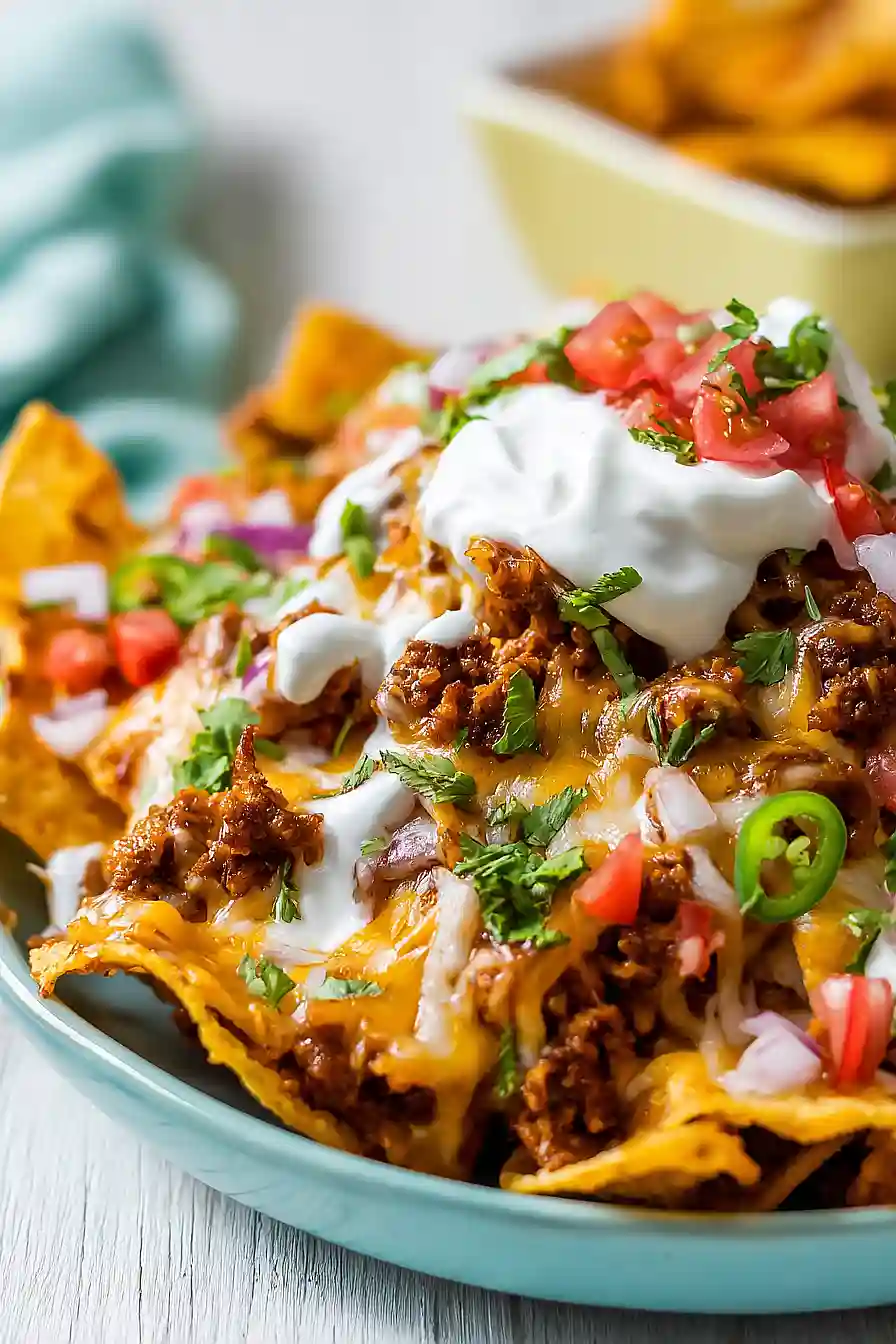 loaded nachos with ground turkey