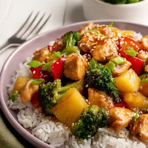 pineapple chicken with broccoli
