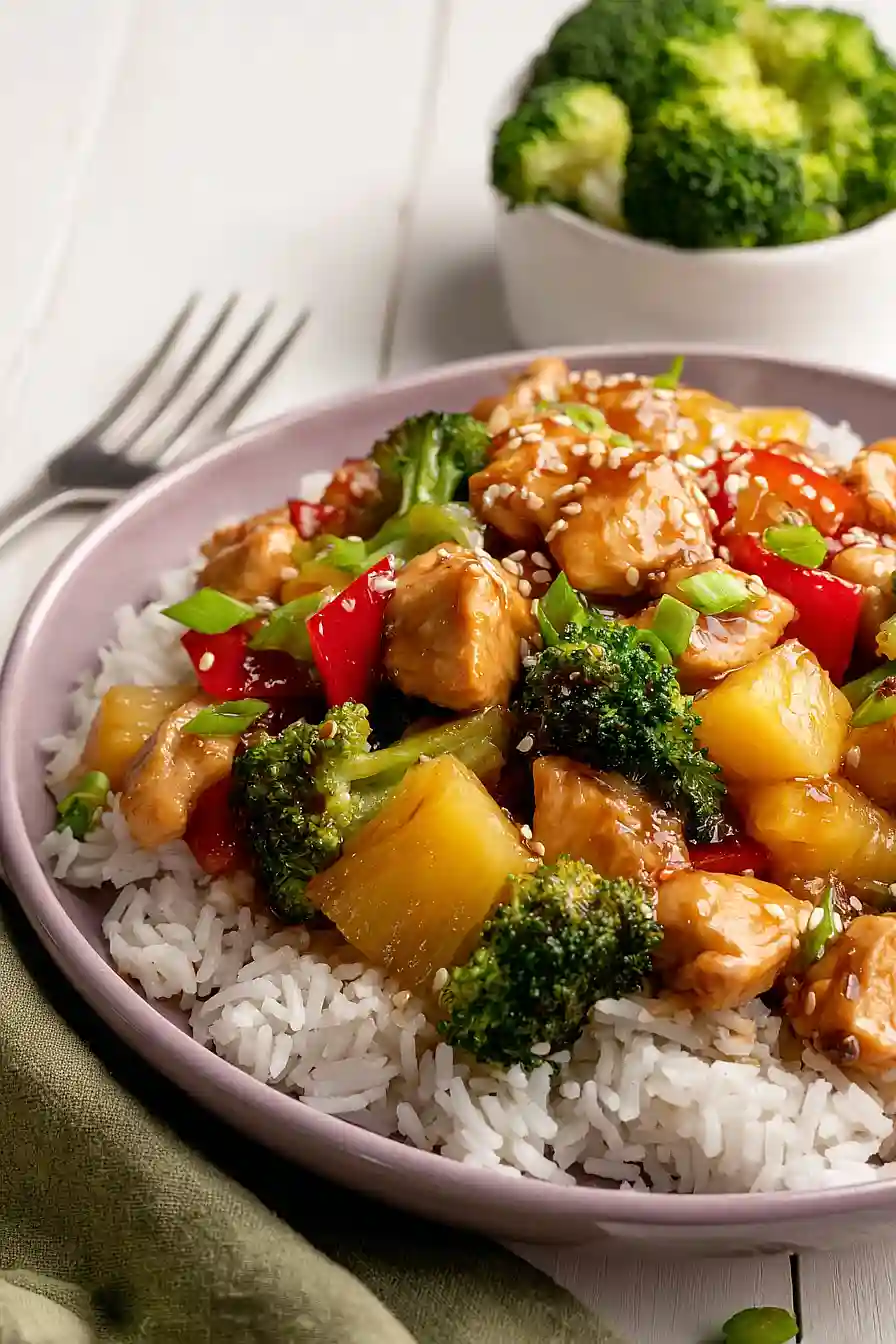 pineapple chicken with broccoli
