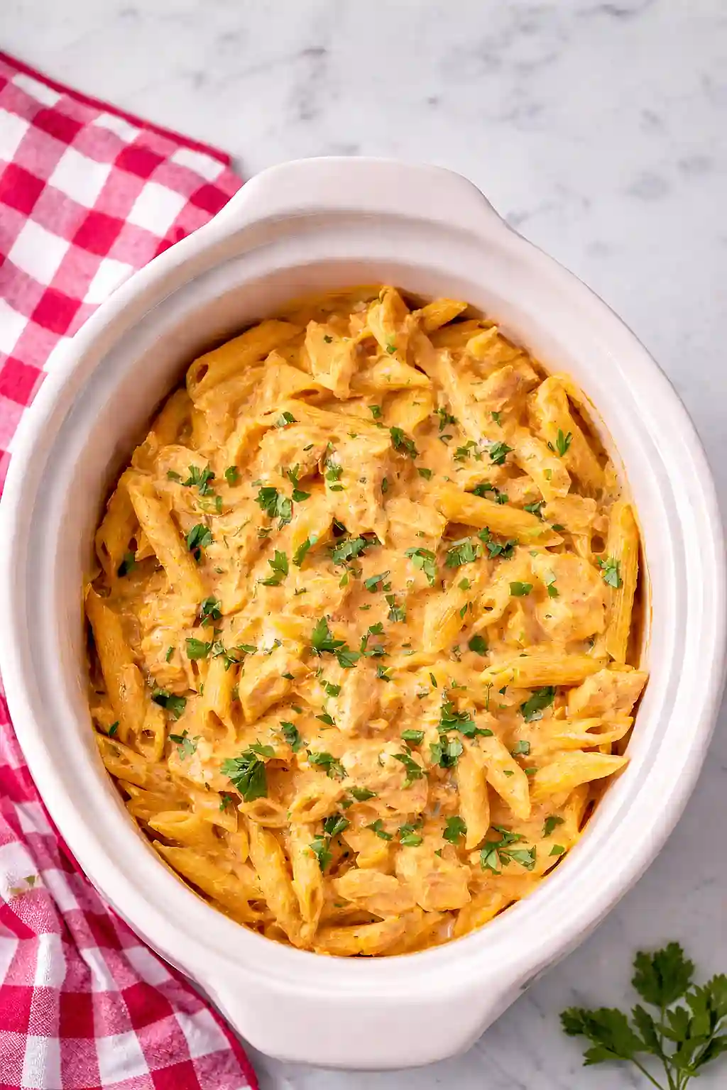 Crockpot Buffalo Chicken Pasta