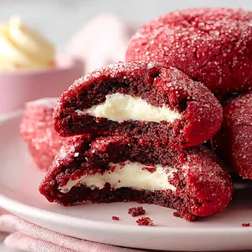 cream cheese stuffed red velvet cookies