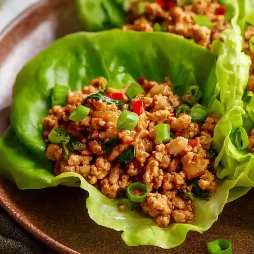 asian ground turkey lettuce wraps