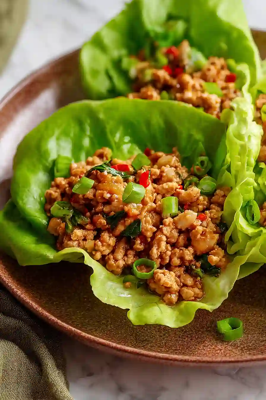 asian ground turkey lettuce wraps