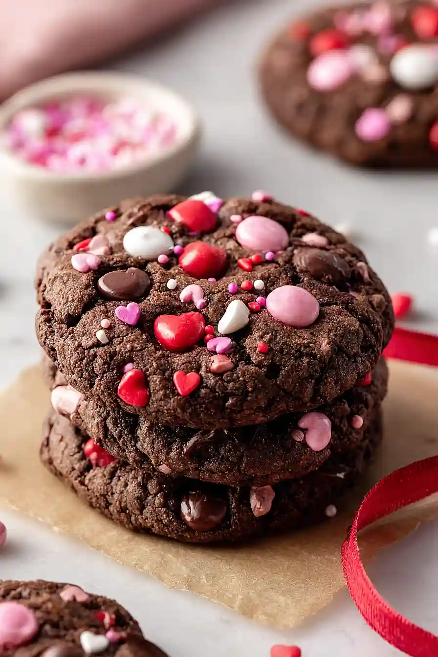 valentine's day pudding cookies