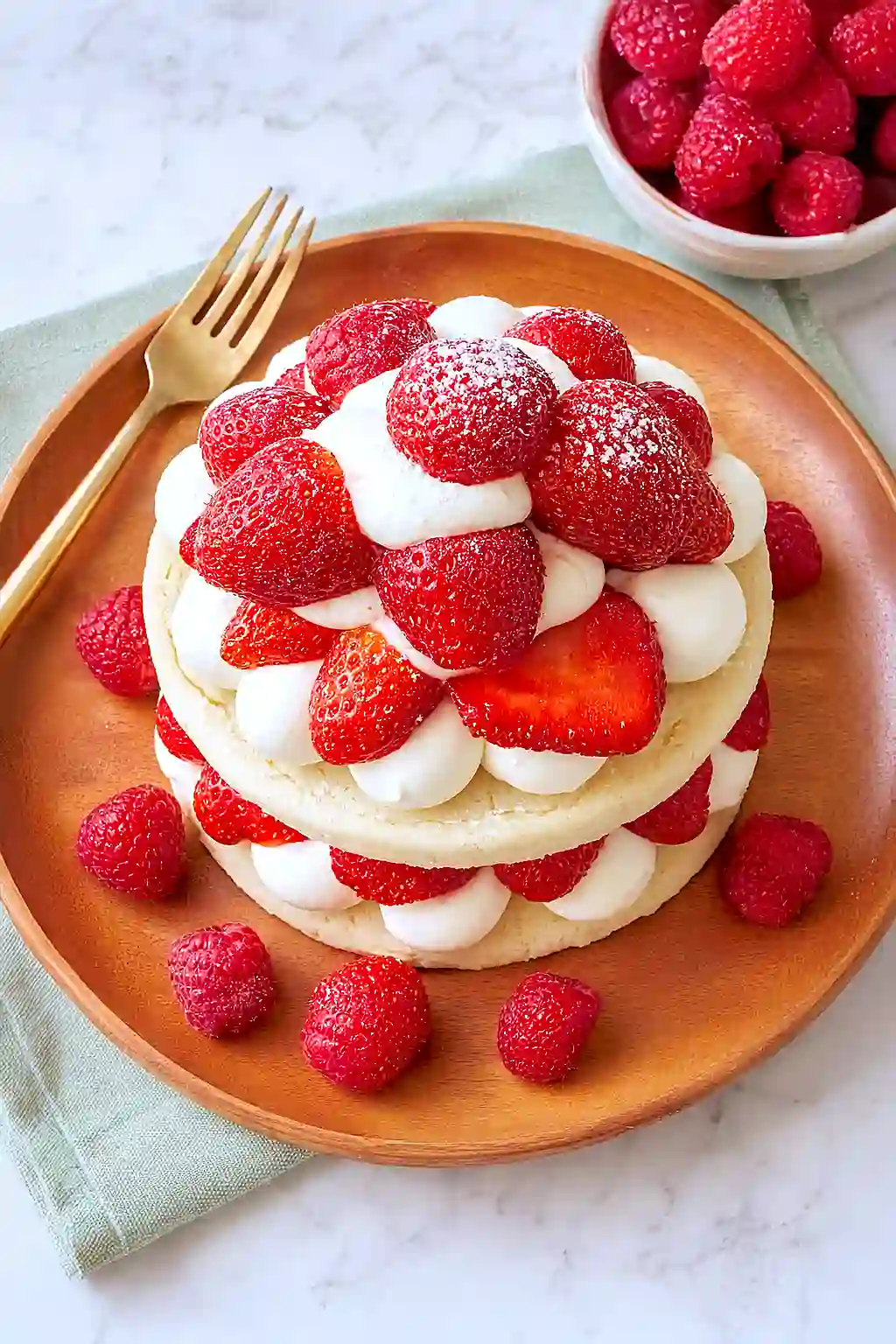raspberry and strawberry shortcake