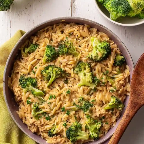 ground turkey and broccoli orzo