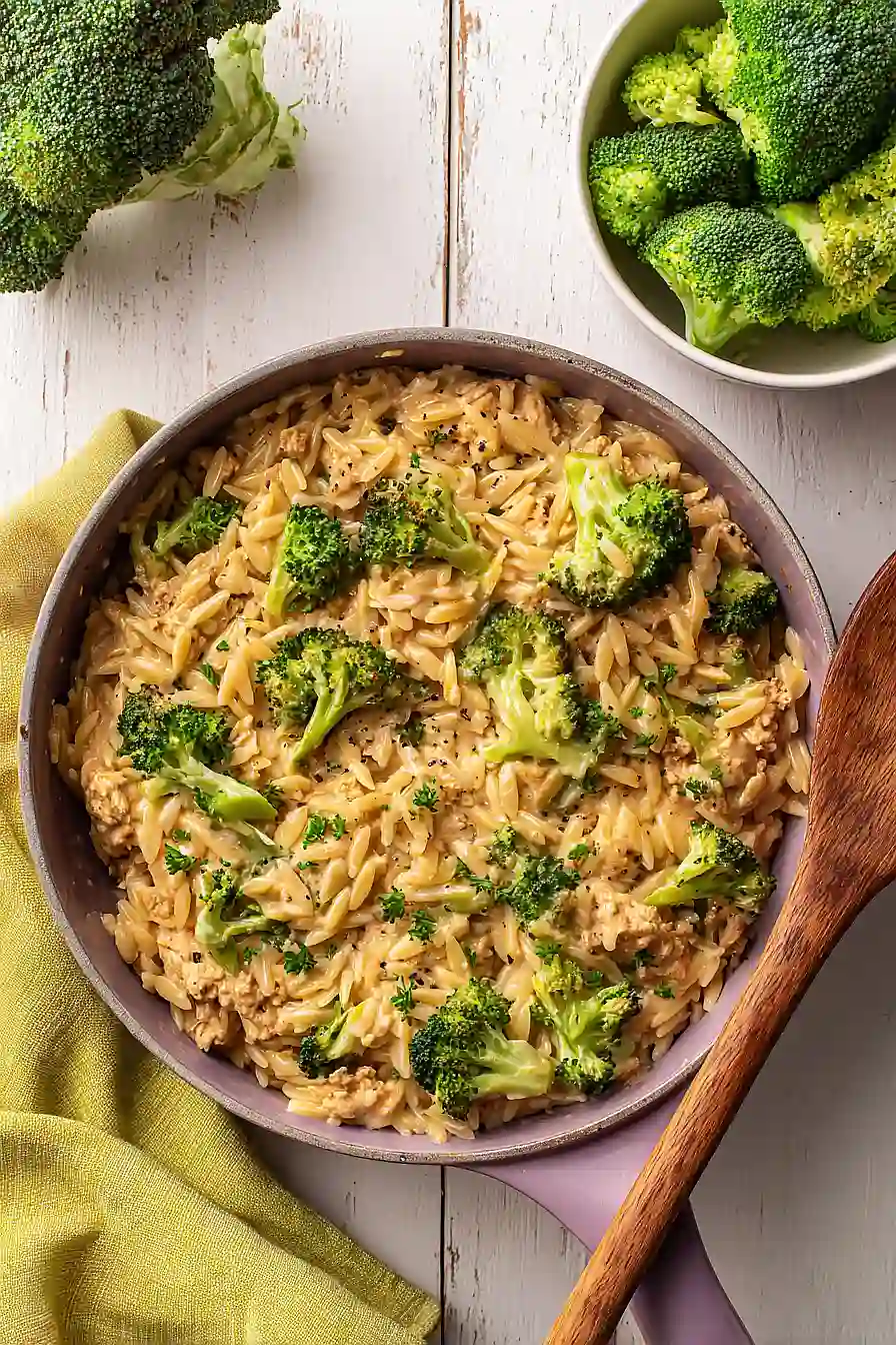 ground turkey and broccoli orzo