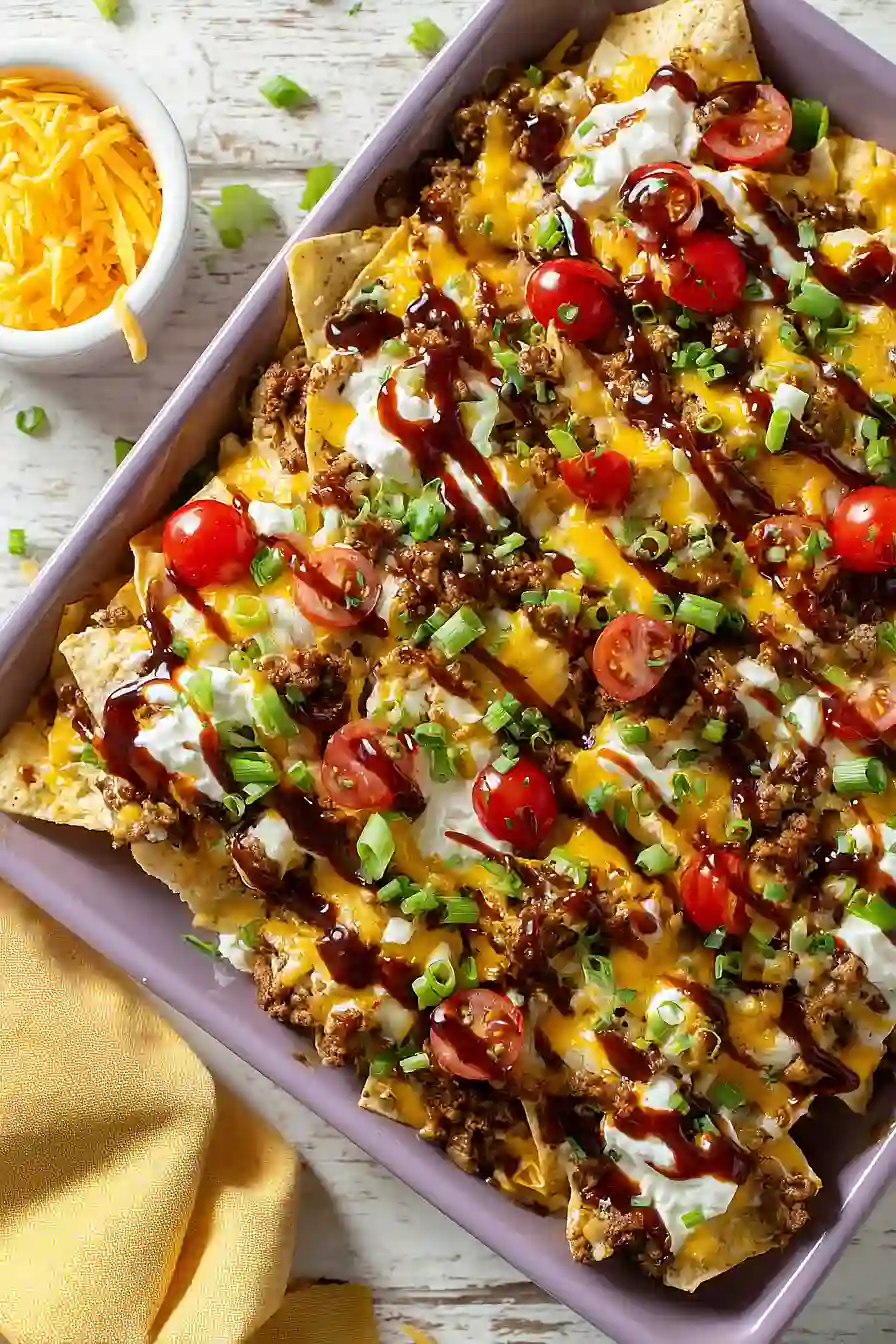 bbq ground turkey nachos