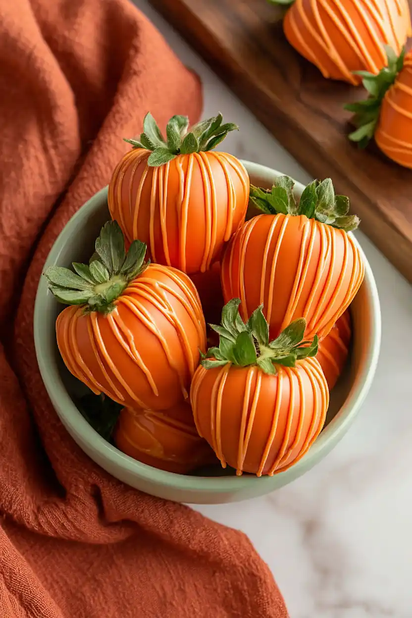 chocolate covered strawberry pumpkins