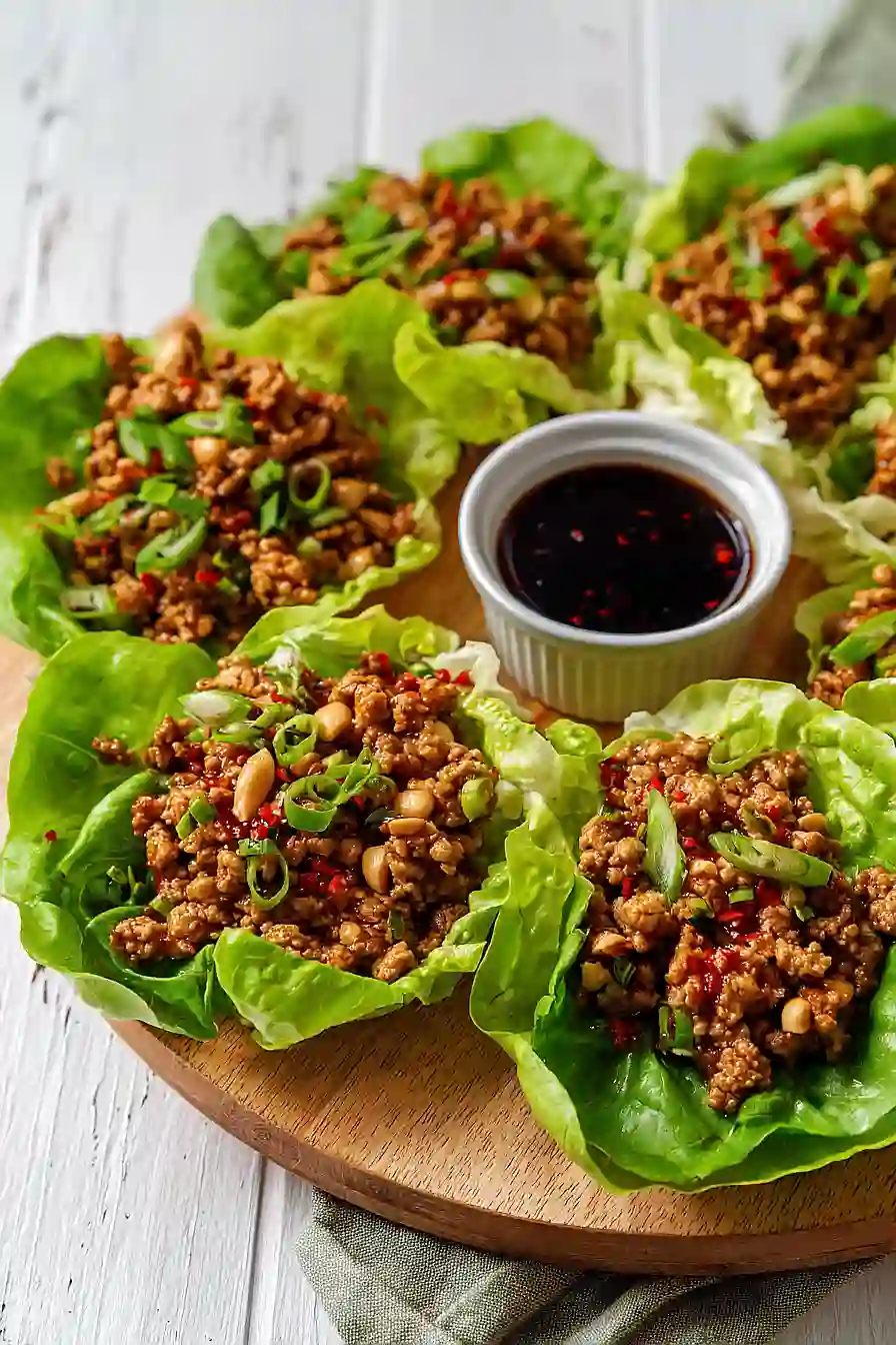 asian ground turkey lettuce wraps
