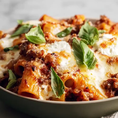 baked mostaccioli with italian sausage
