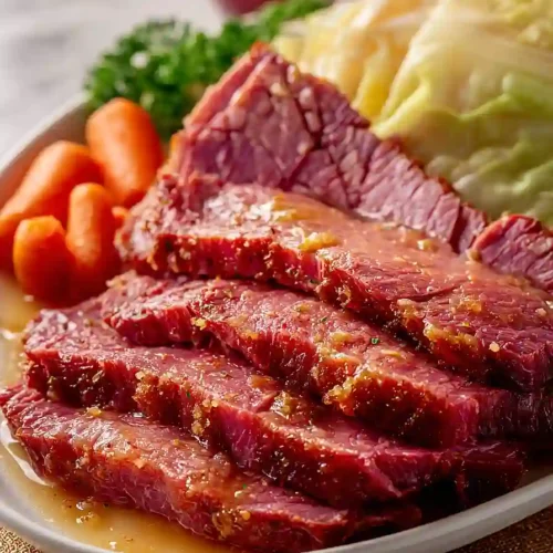 corned beef and cabbage with apple juice
