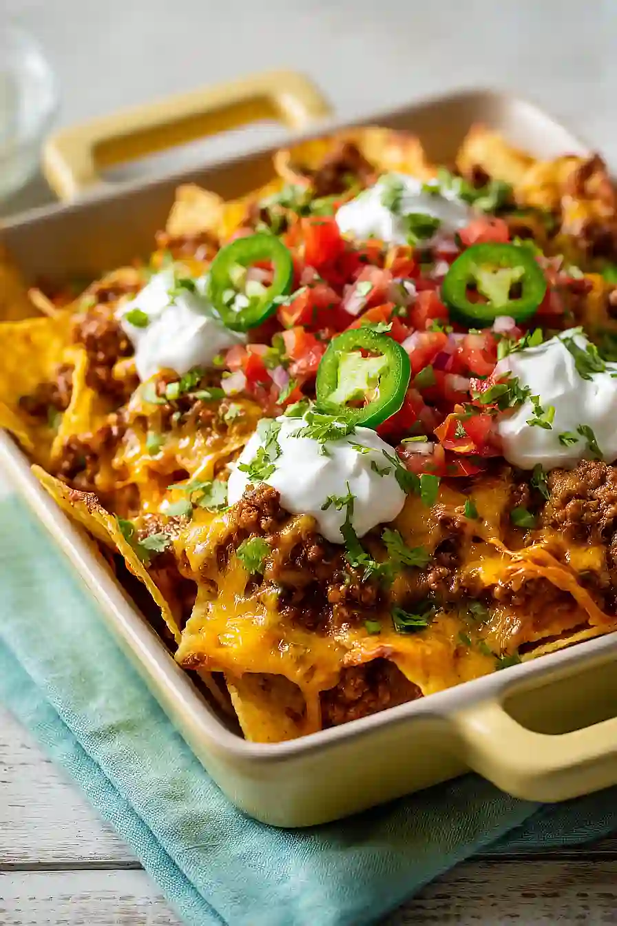 loaded nachos with ground turkey