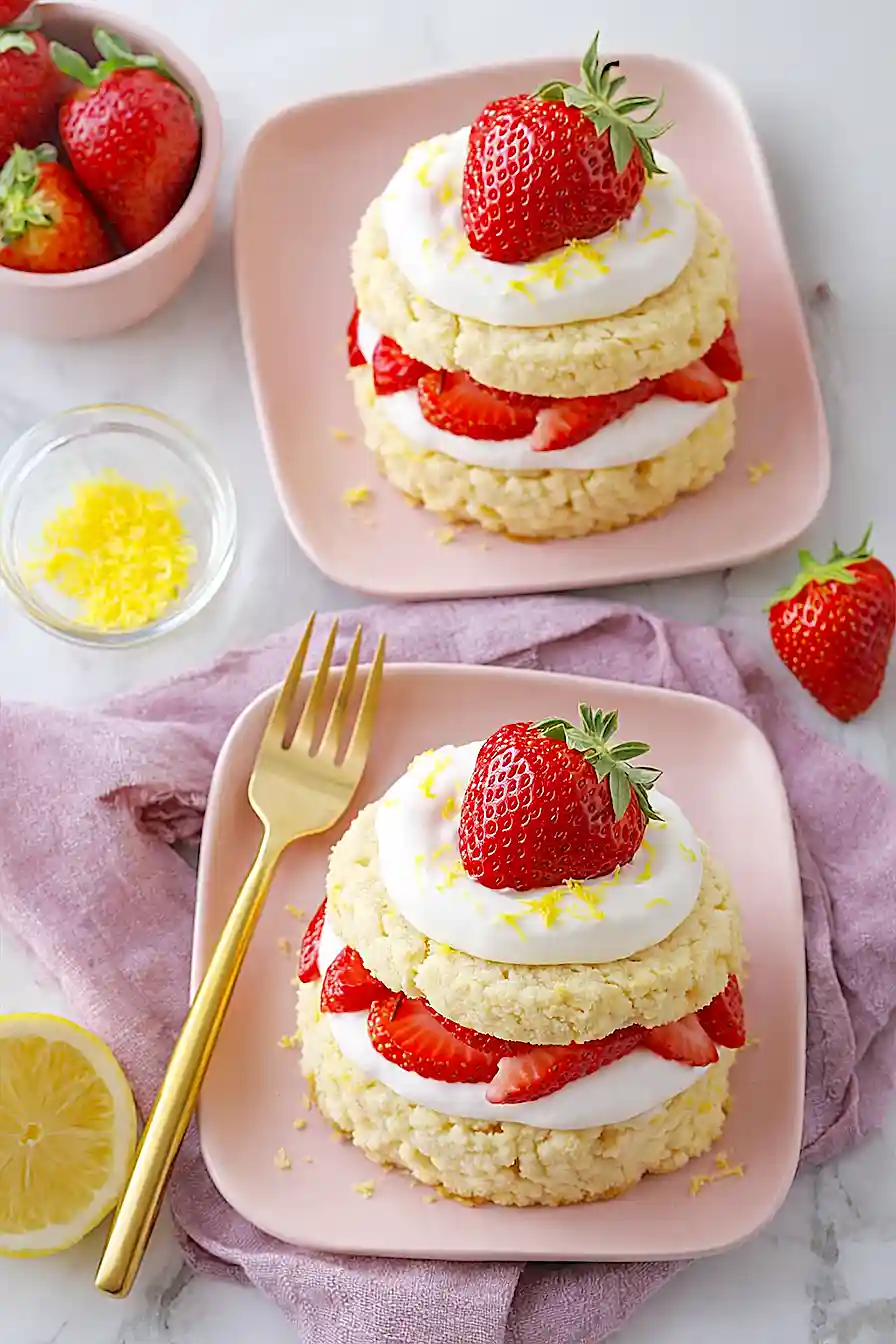 lemon strawberry shortcake