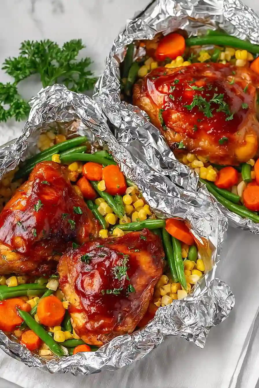 oven baked chicken thighs and drumsticks in foil packets