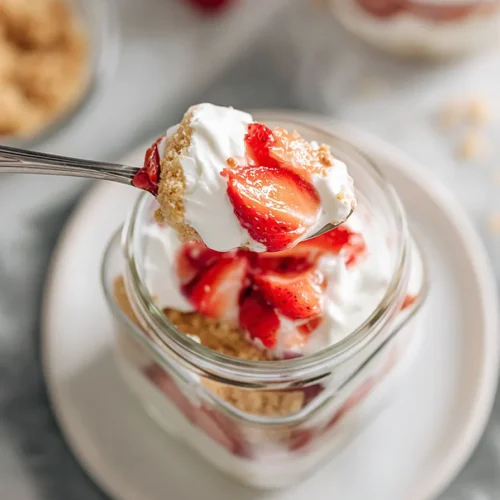 strawberry shortcake in a jar