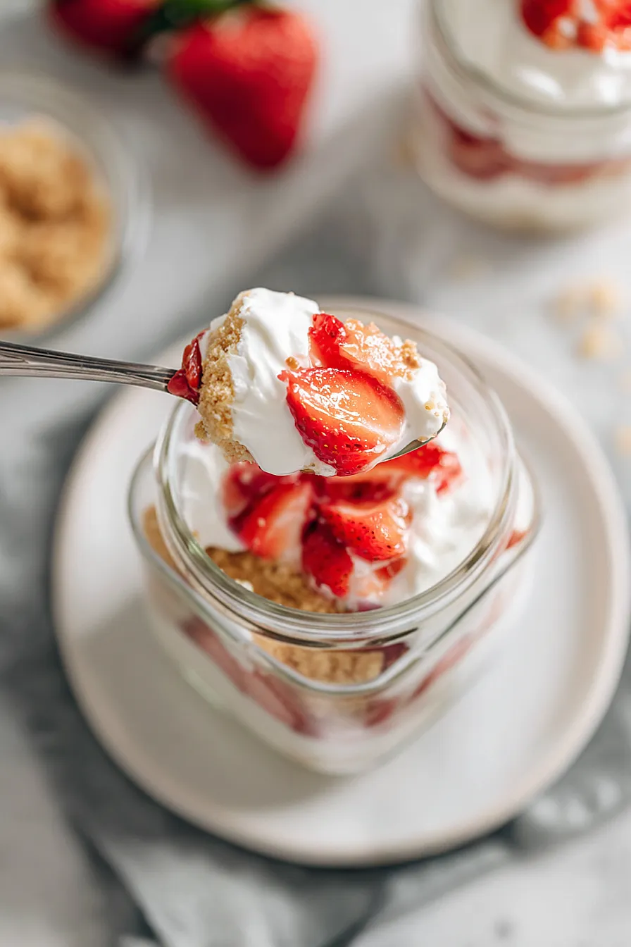 strawberry shortcake in a jar