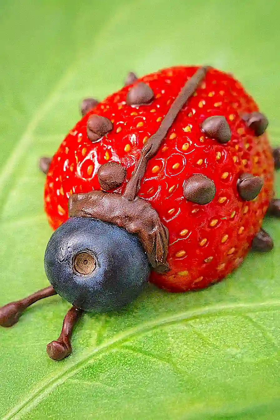chocolate covered strawberry ladybugs