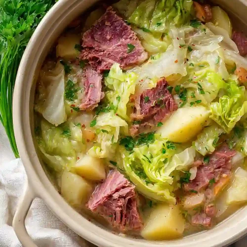 corned beef with cabbage and potato