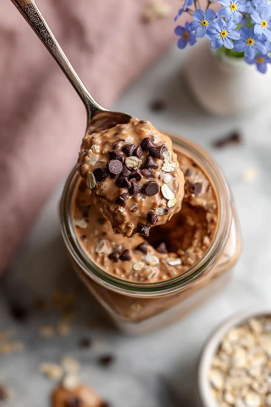 Chocolate Peanut Butter Overnight Oats with Protein Powder