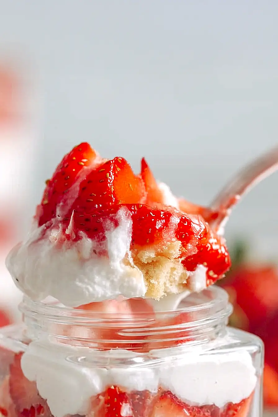 strawberry shortcake in a jar
