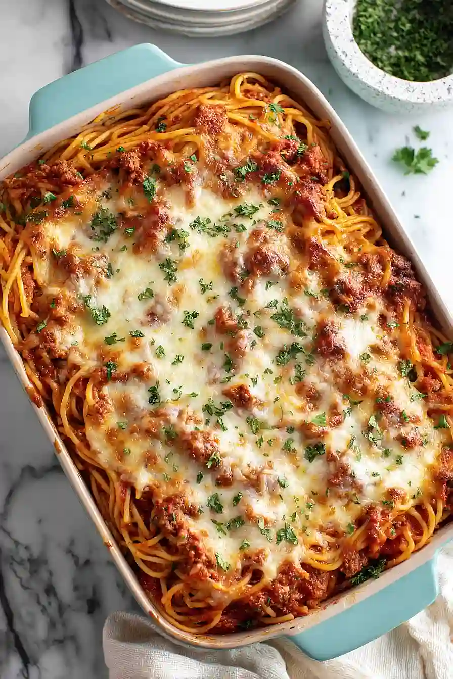 spaghetti bolognese bake