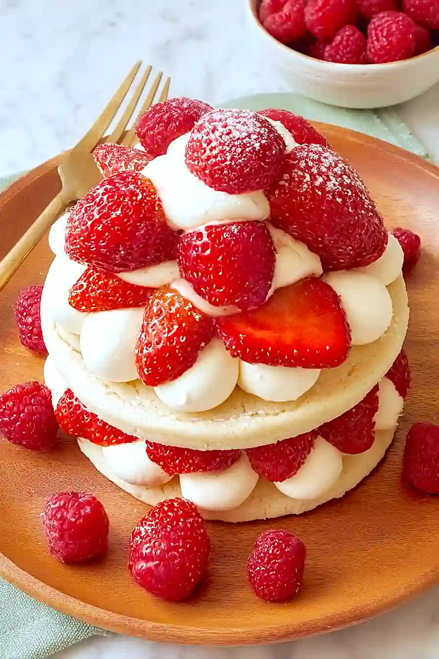 raspberry and strawberry shortcake