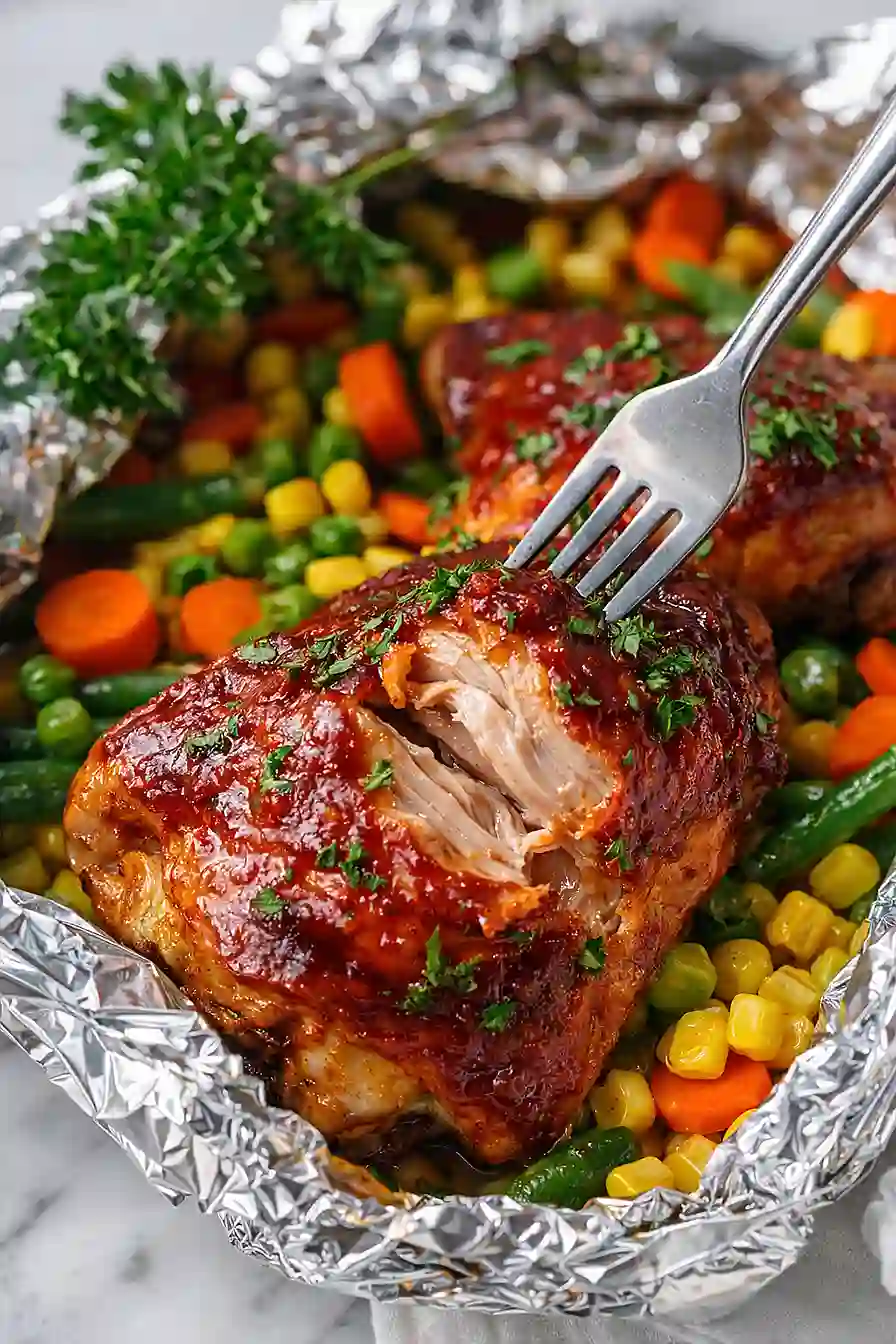 oven baked chicken thighs and drumsticks in foil packets