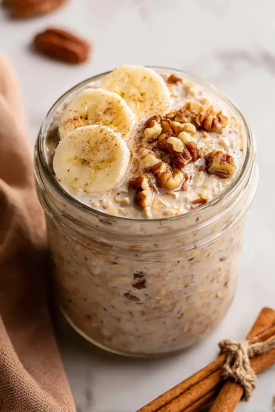 5-minute banana bread overnight oats