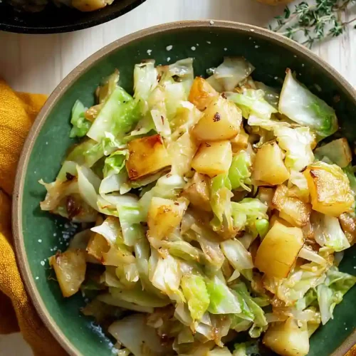 fried cabbage and potatoes