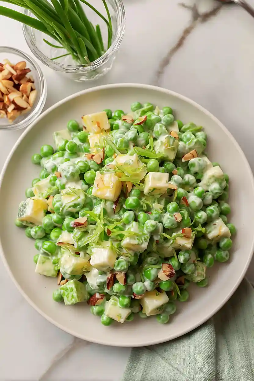 pea salad with green onion