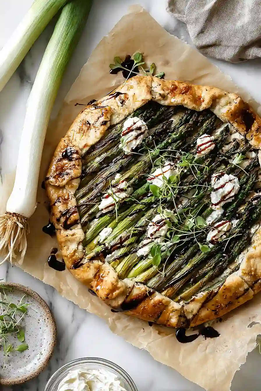 asparagus galette with ricotta