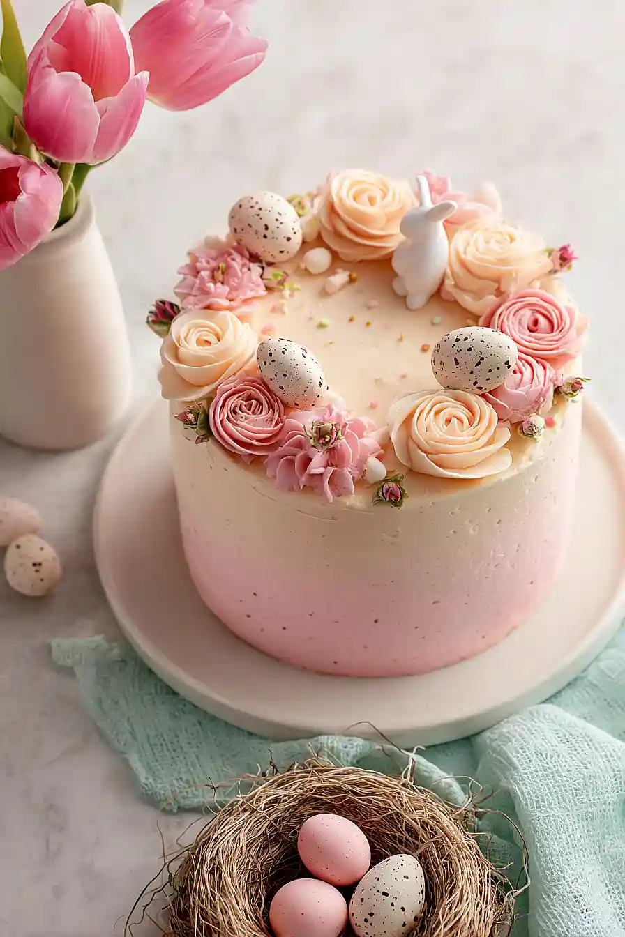 strawberry easter cake