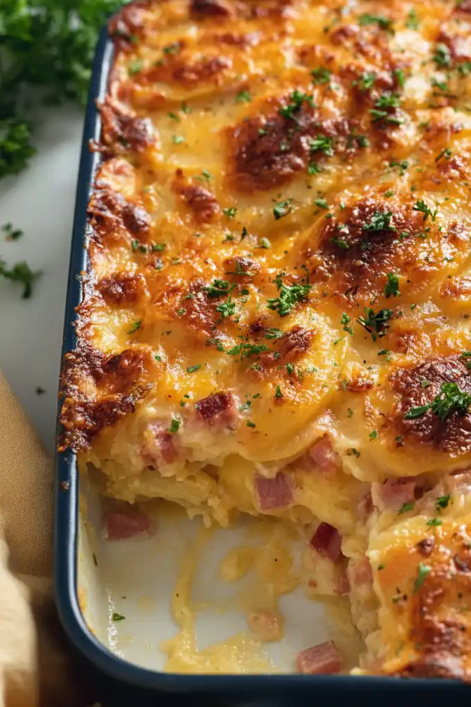scalloped potatoes and ham