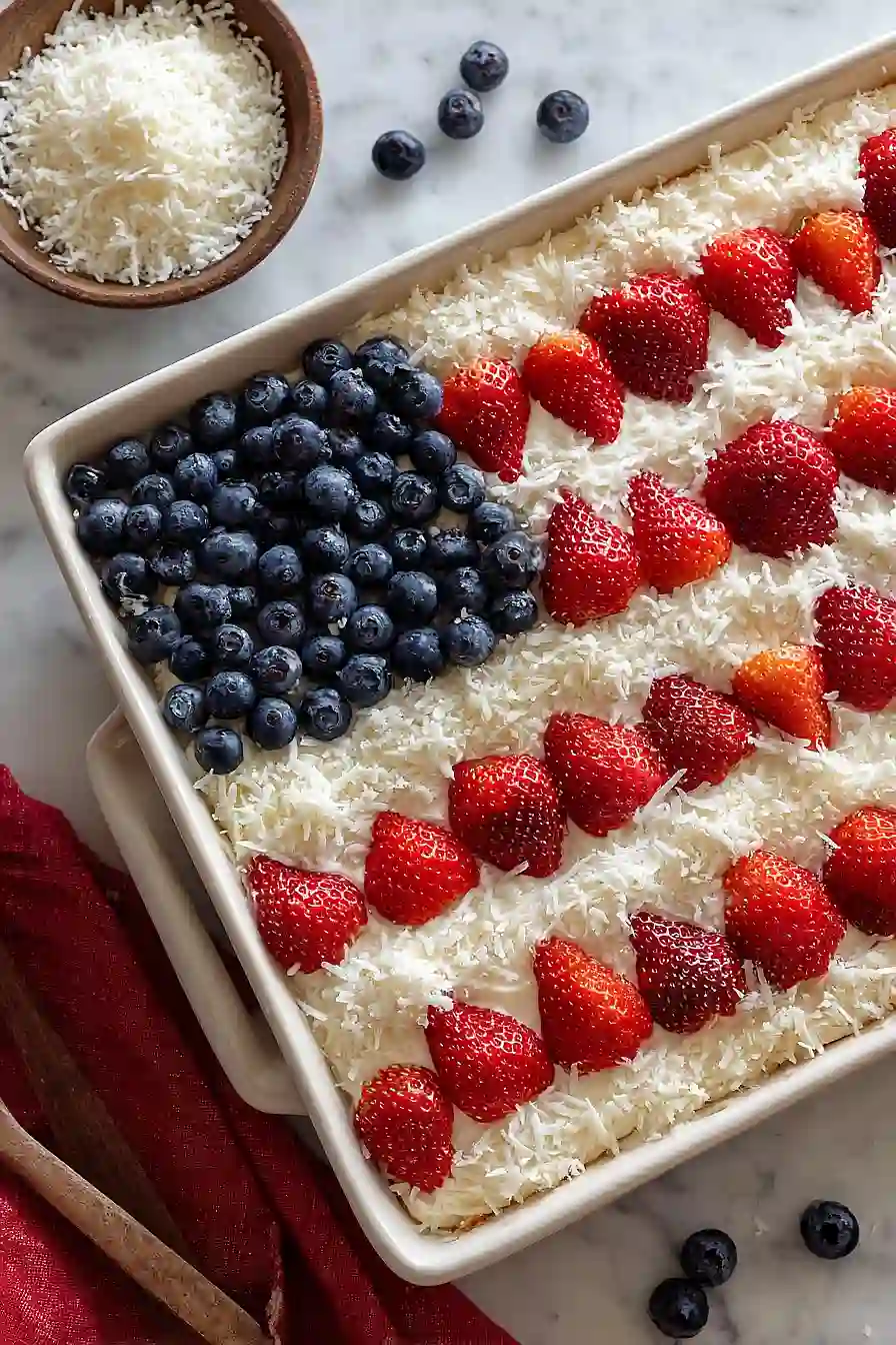 fourth of july coconut cake