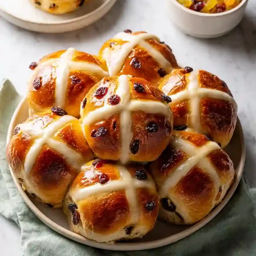 hot cross buns with candied fruit