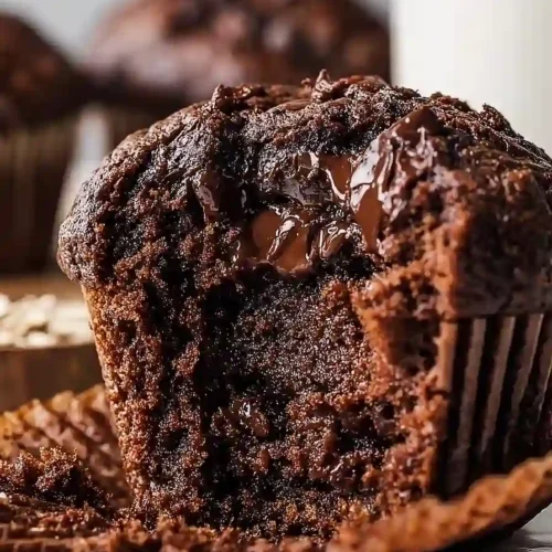 double chocolate cottage cheese muffins
