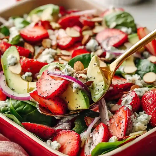 strawberry avocado salad with poppyseed