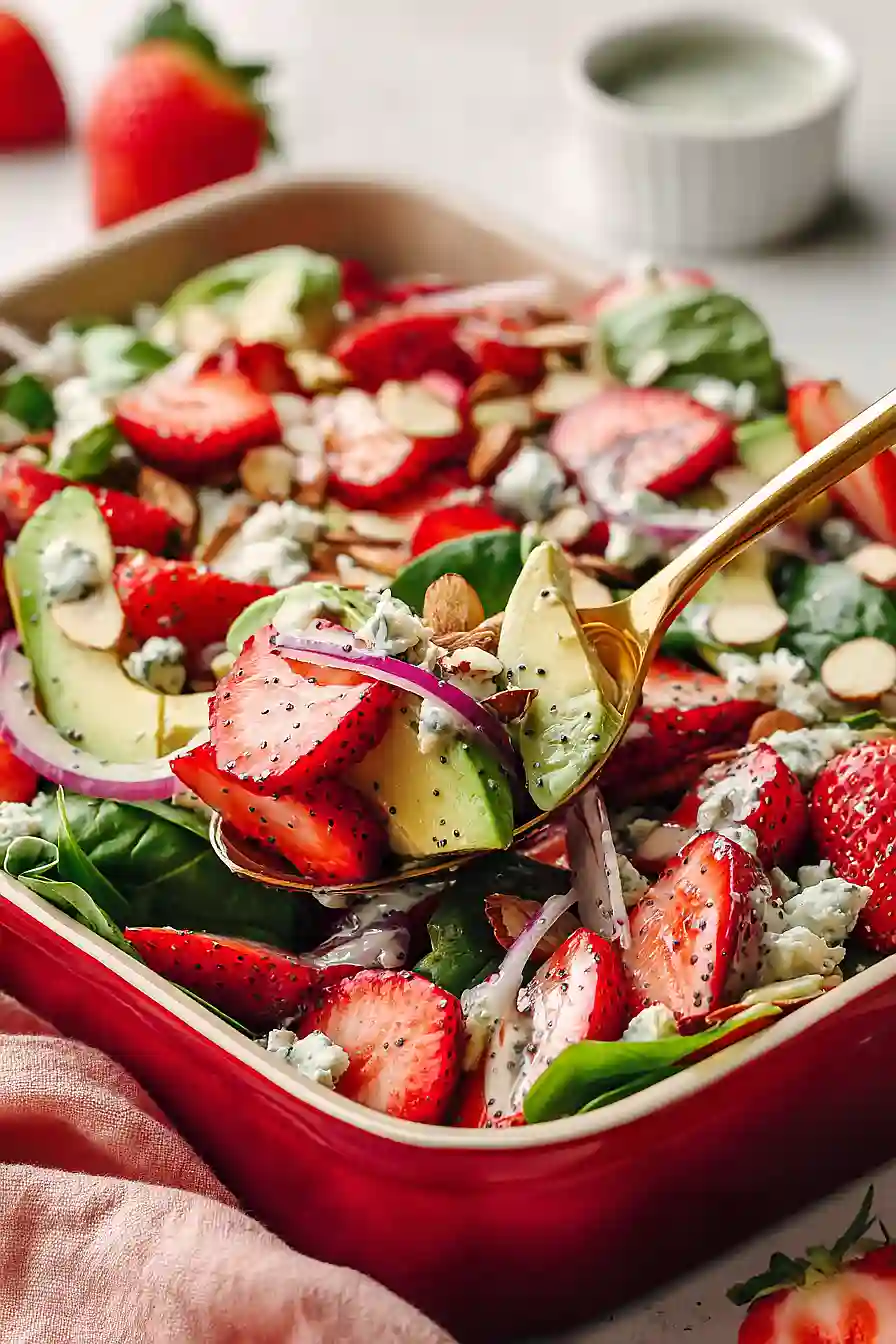 strawberry avocado salad with poppyseed
