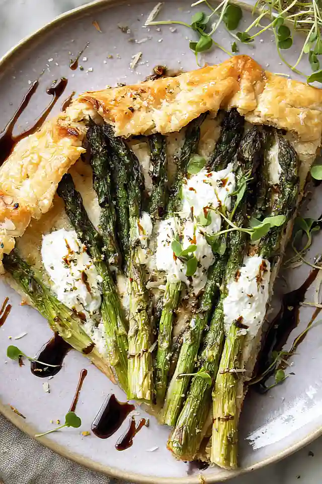 asparagus galette with ricotta