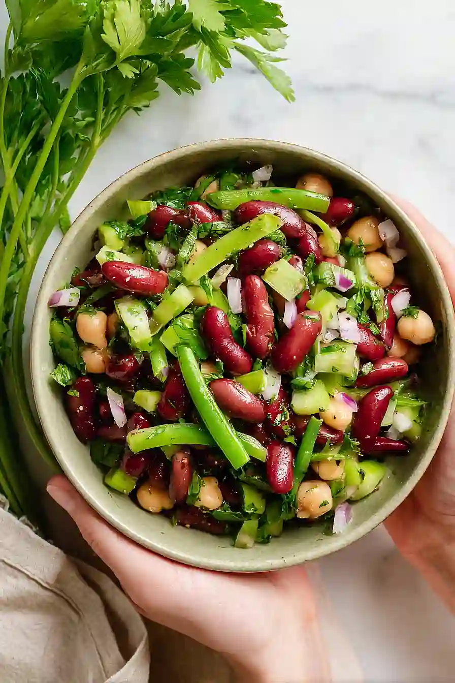three bean salad with celery