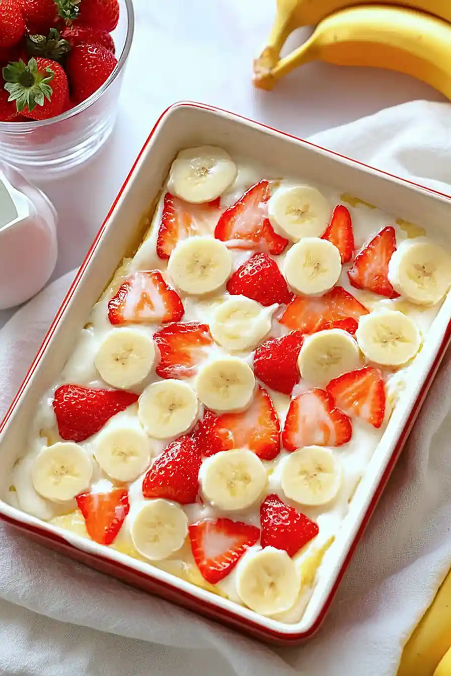 strawberry banana pudding cake