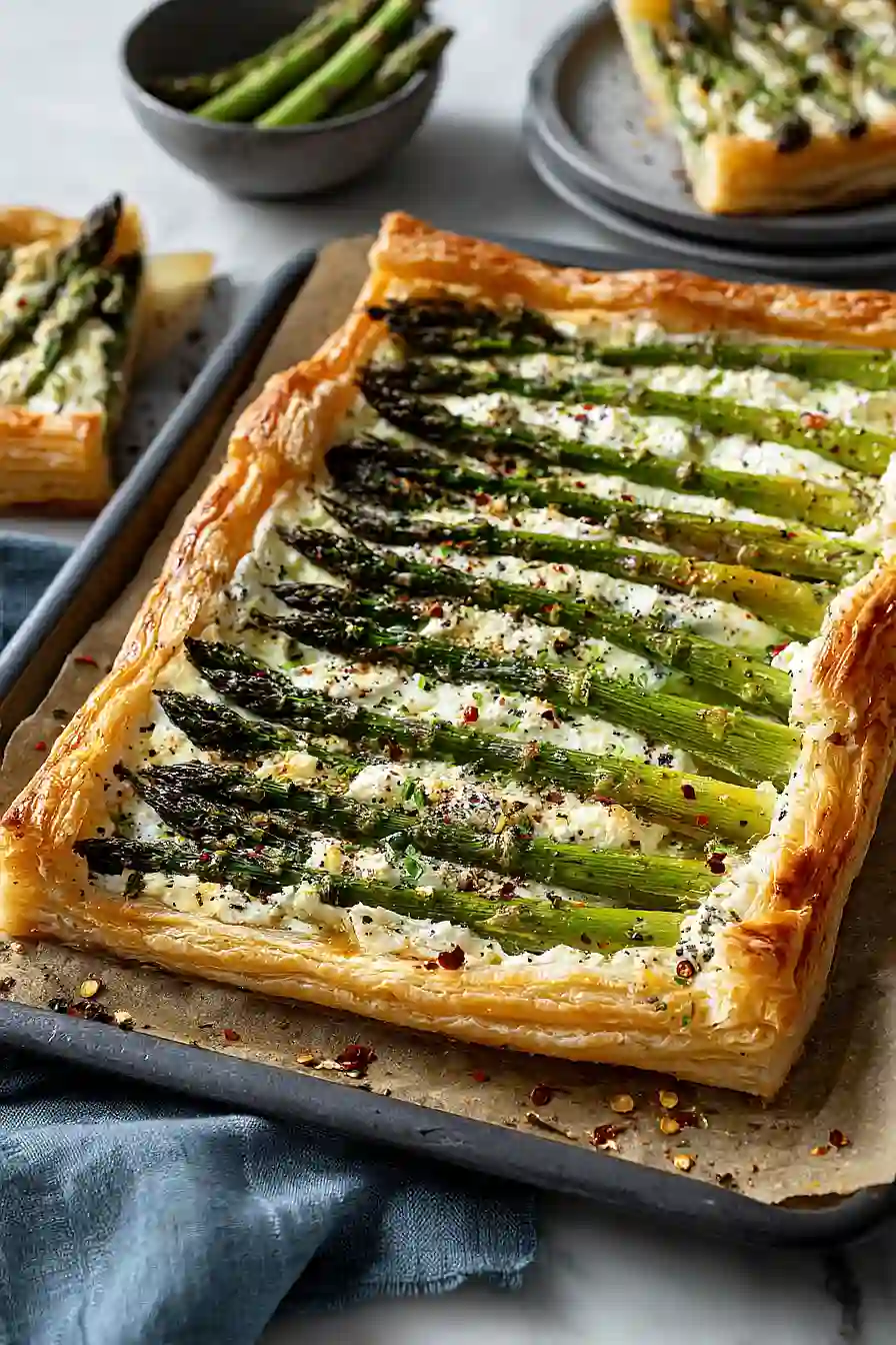asparagus puff pastry with boursin