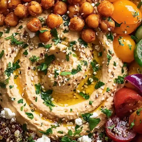 mediterranean bowl with hummus