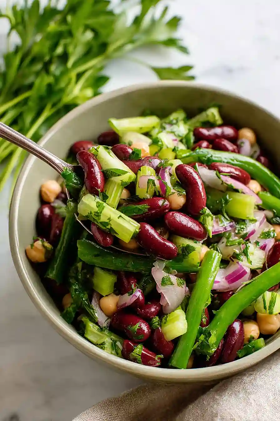 three bean salad with celery