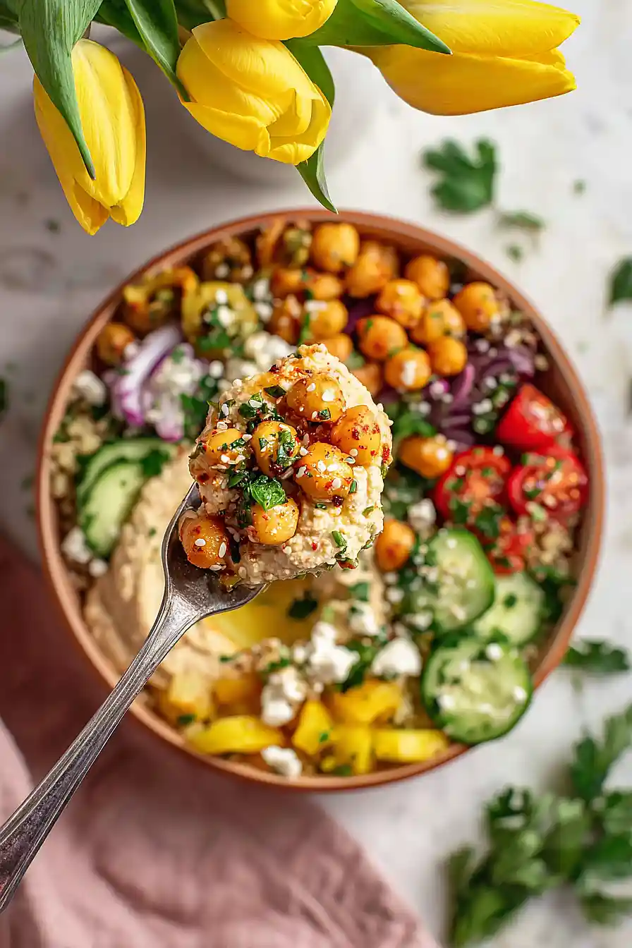 mediterranean bowl with hummus