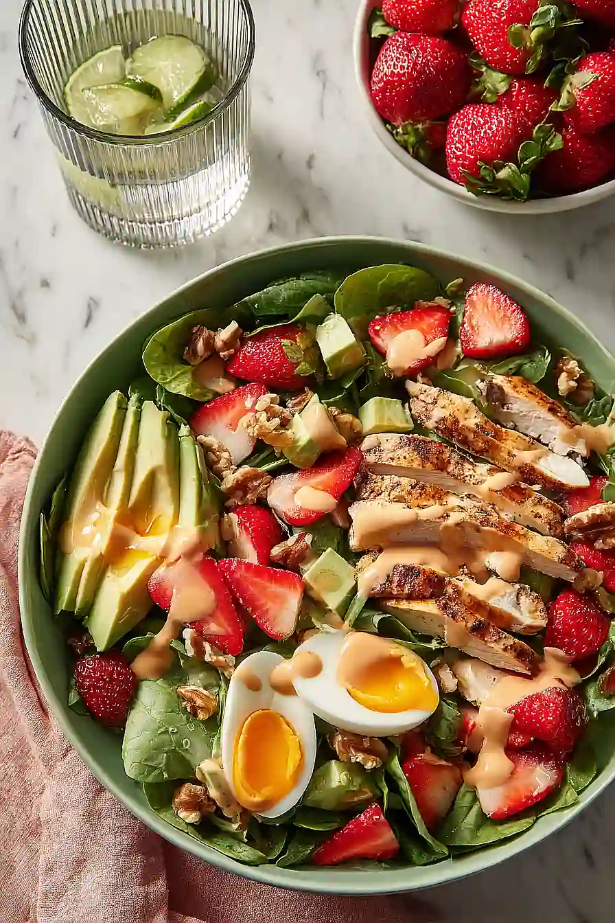 strawberry, chicken, and avocado salad